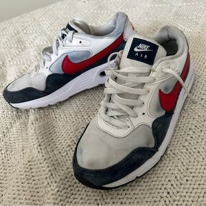 Nike White and Red Sneakers Classic Retro Design